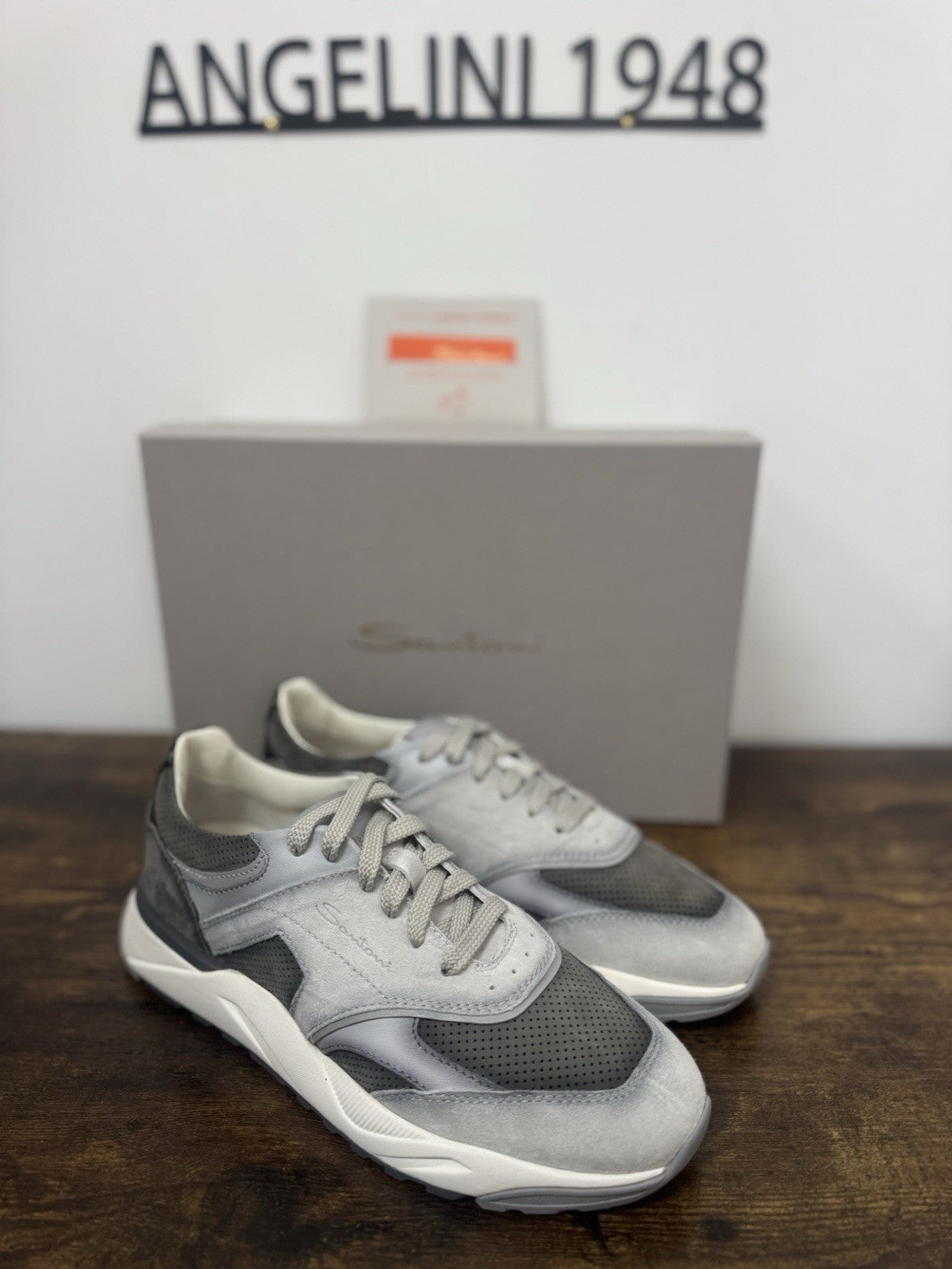 Santoni Innova Sneaker Pelle Grey   Casual Luxury Santoni Scarpa Uomo 42