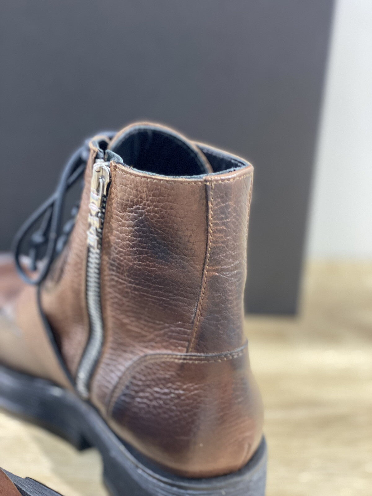 Duca D’ascalona Anfibio Donna Gwen  In Pelle Marrone Handmade Boot Woman 37