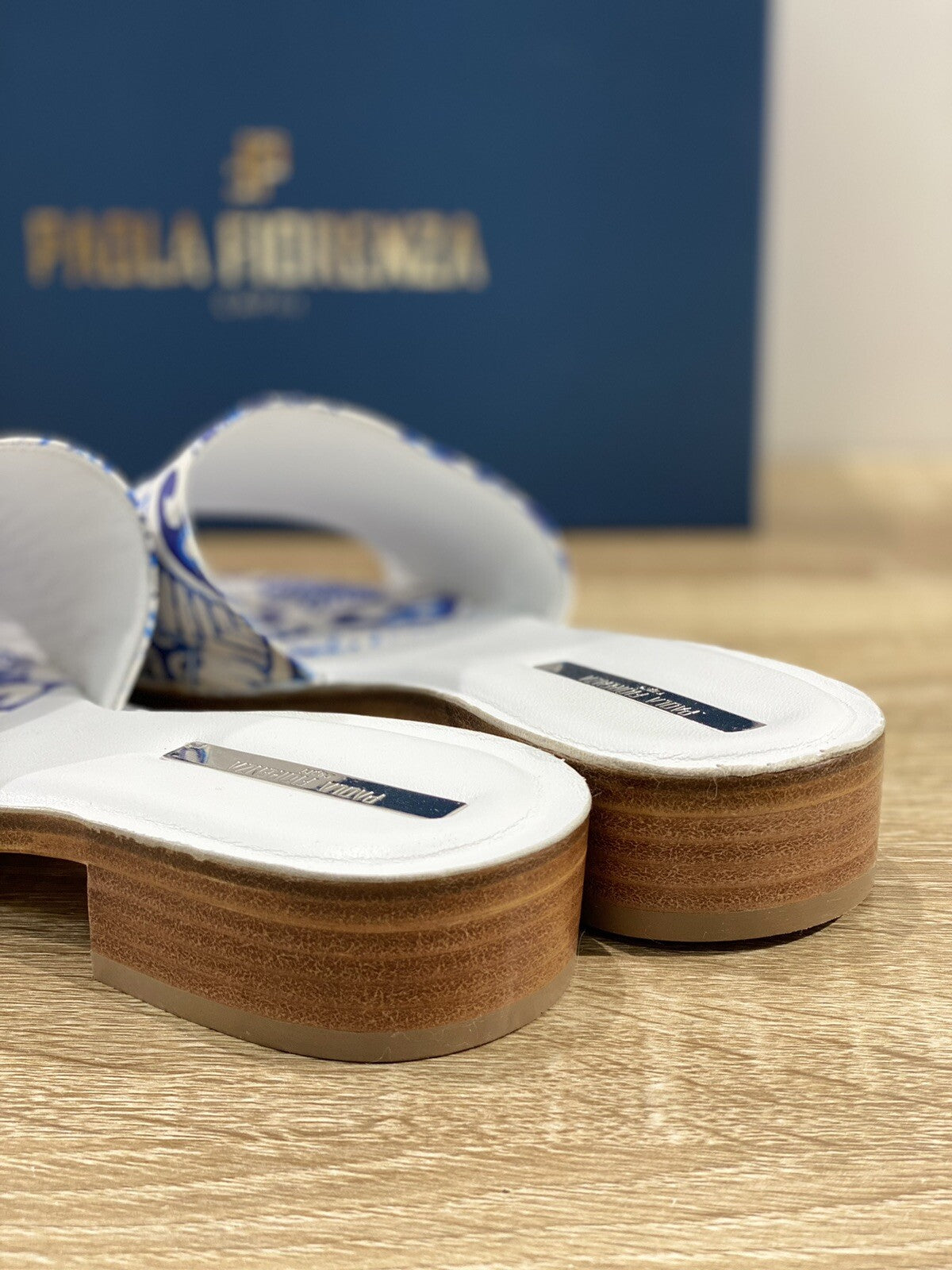 Paola Fiorenza Capri Sandalo Donna Maiolica Blu Fatte A Mano 38