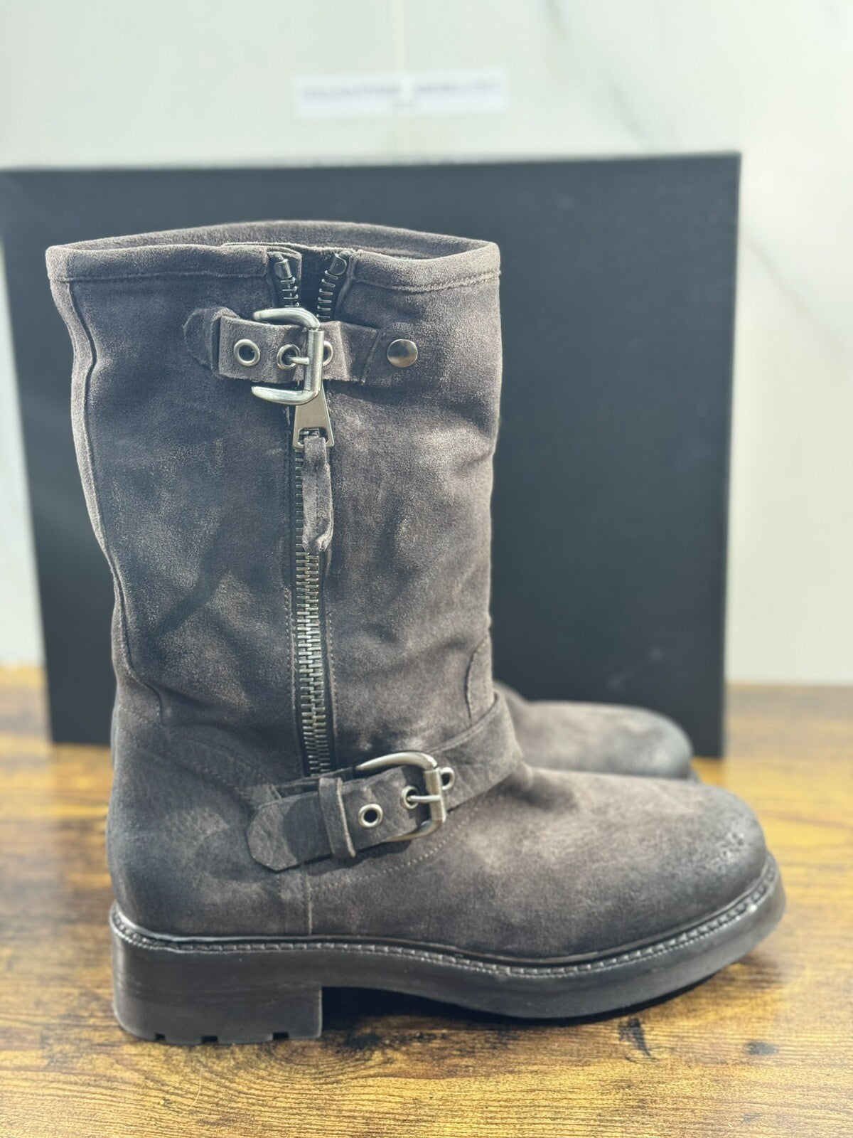 Strategia Biker   Donna A5792  Pelle T Moro  Luxury Biker Boot Woman 38