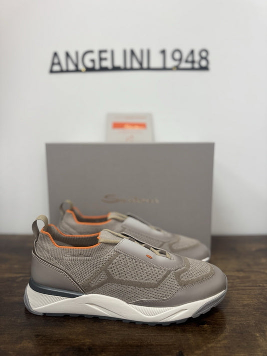 Santoni Innova Sneaker Beige Casual Luxury Santoni Scarpa Uomo 41.5