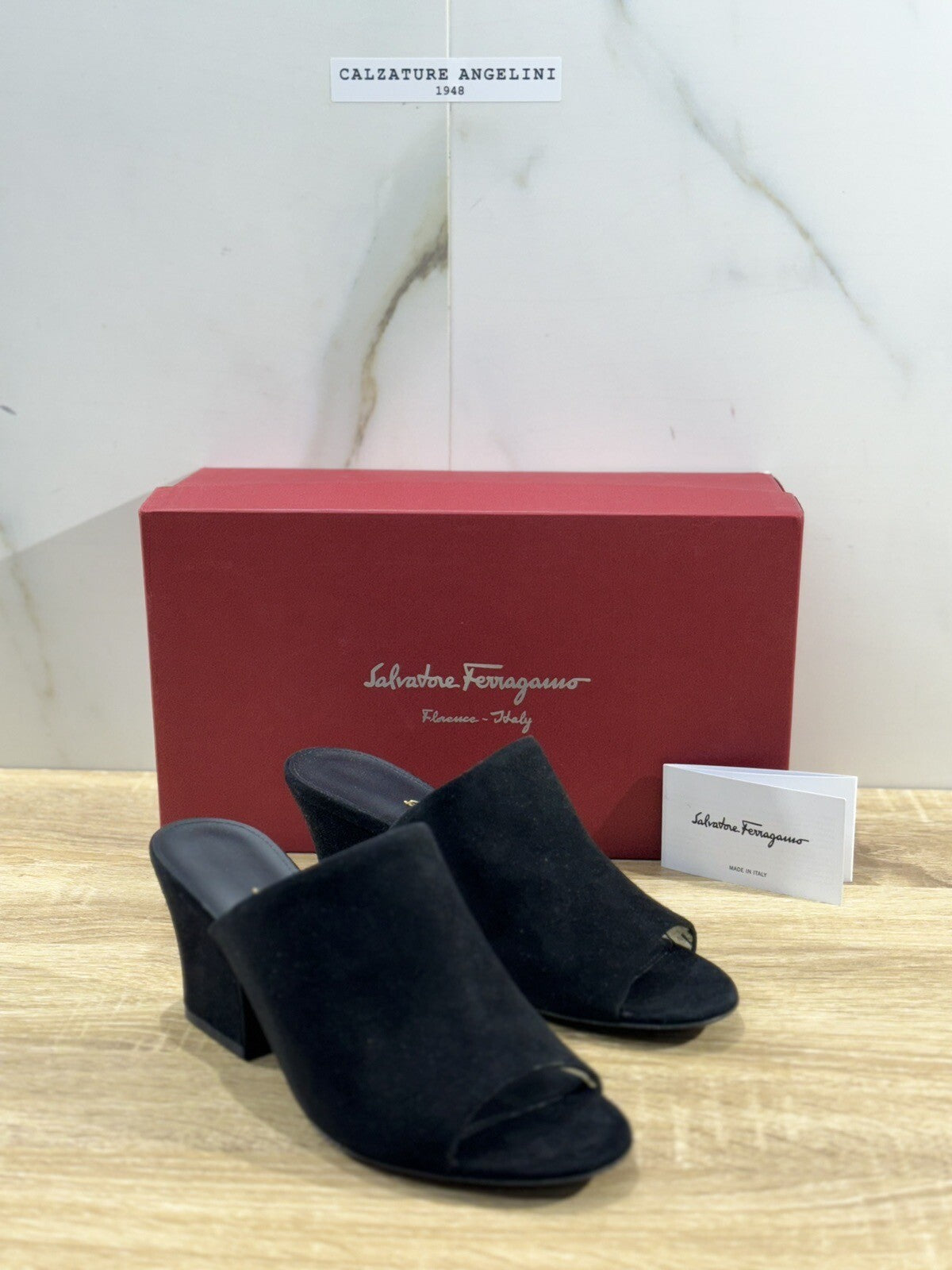 Salvatore Ferragamo Mule  Donna Sophie  Suede Nero Luxury Ferragamo Woman 36.5