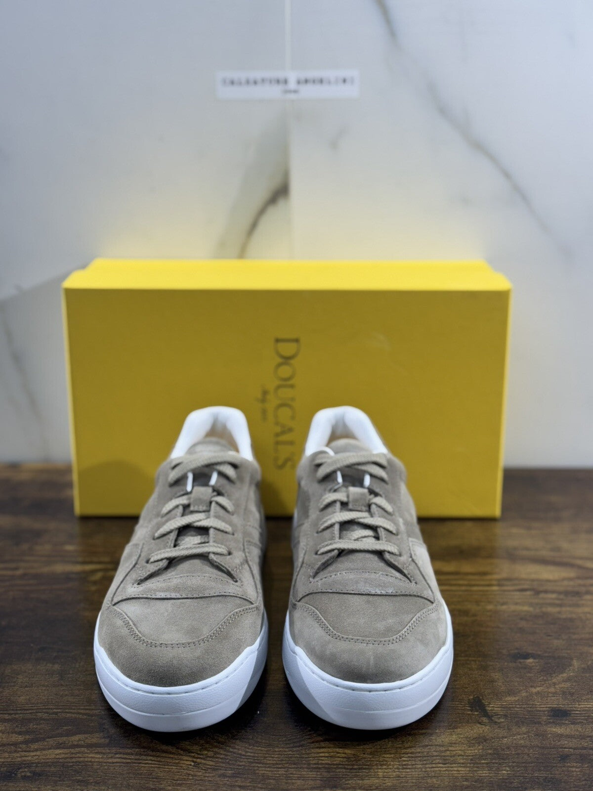 Doucal’s Sneaker Uomo Wash Suede Beige  Luxury Men Shoes Doucal’s 45