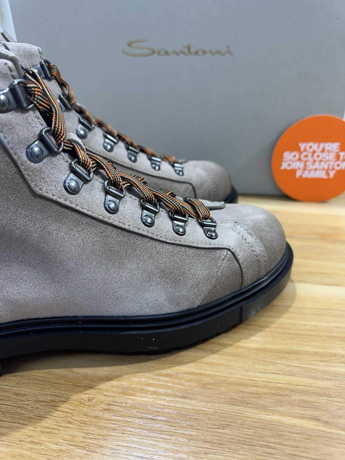 Santoni Stivaletto Da Montagna Suede Beige Mountain Boot Santoni Uomo 42