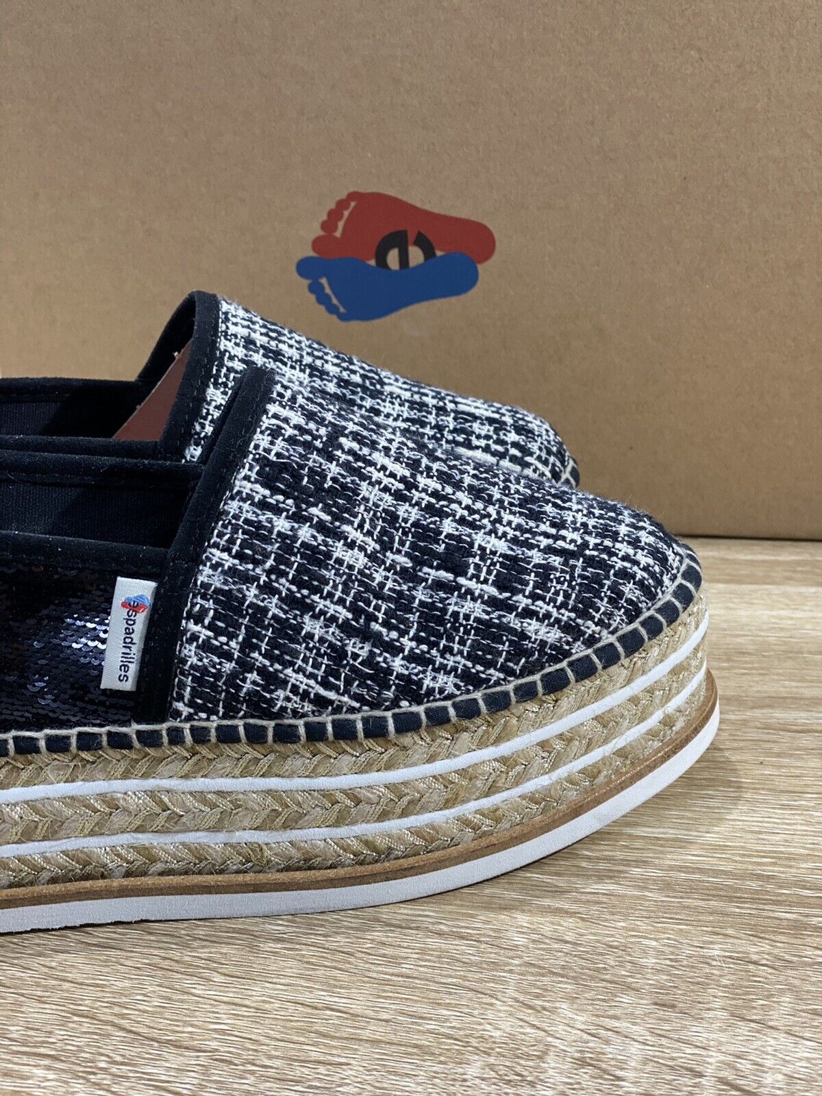 Espadrilles Scarpa Donna J.wander Zeppa Nera Paiettes 36