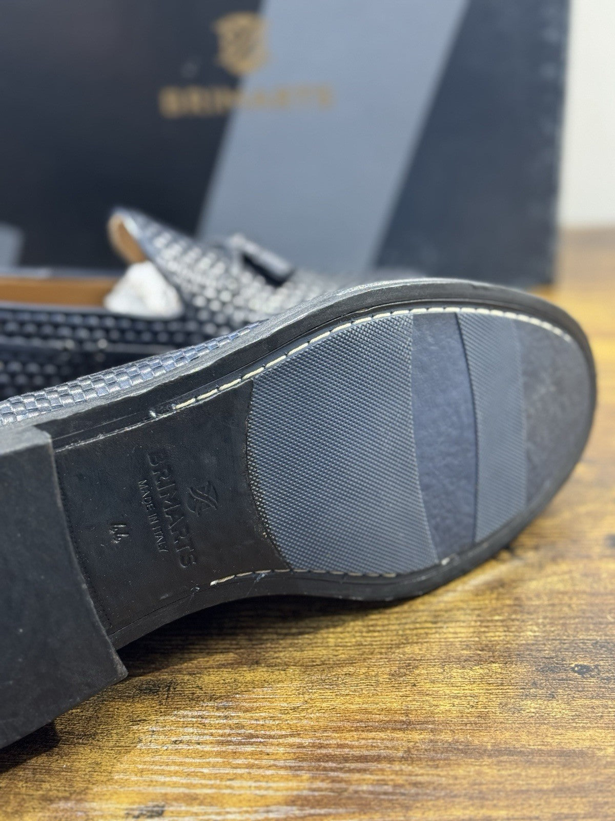 Brimarts Mocassino Uomo Intrecciato Pelle Blu 44