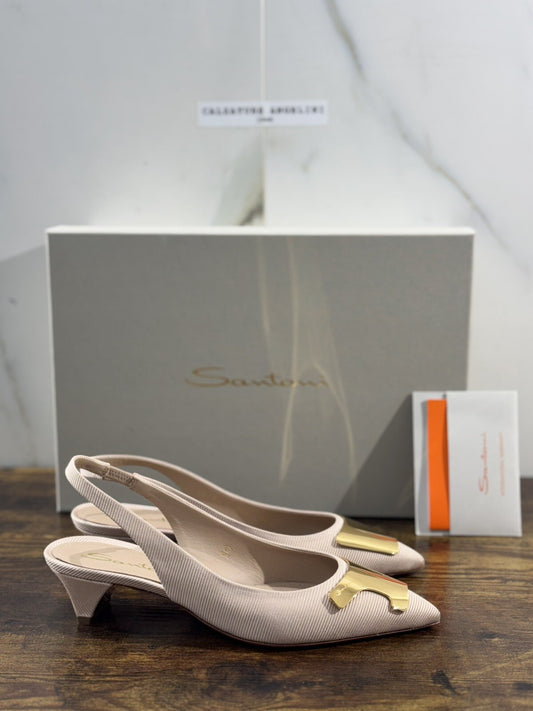 Santoni Sling Back Donna Cipria  Luxury Woman Santoni Shoes 36.5