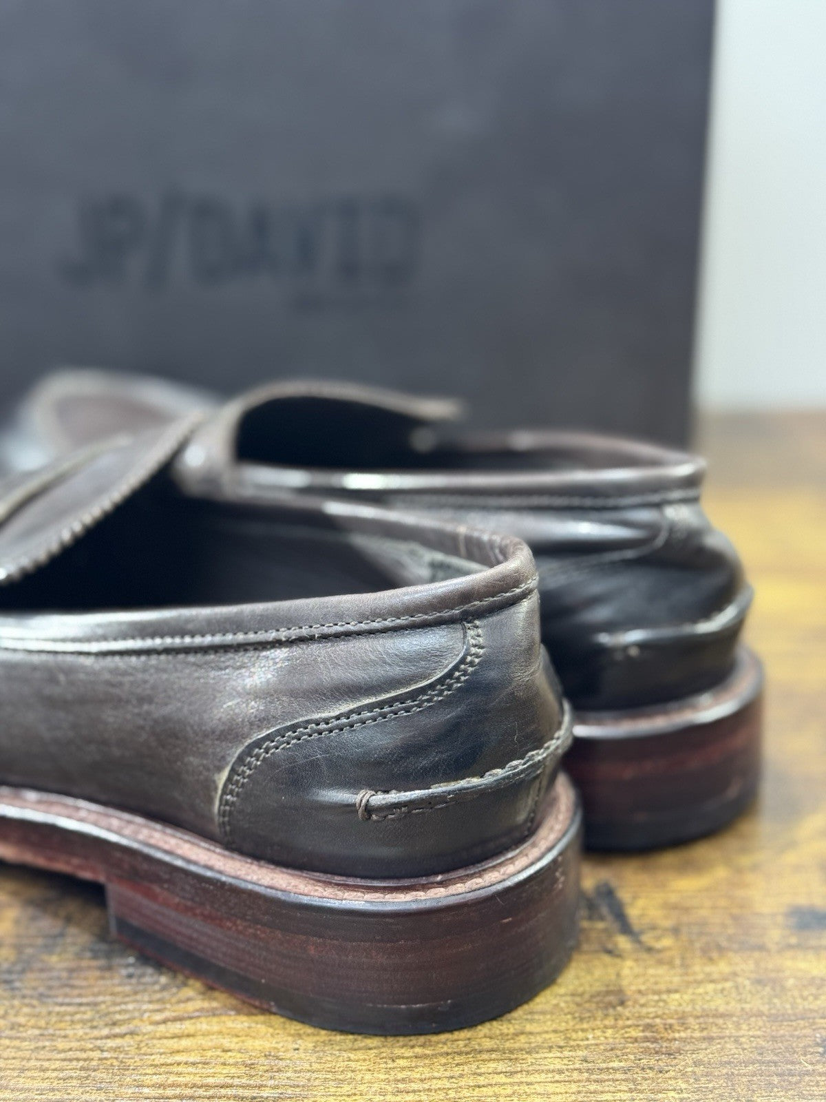 Jp David Mocassino Pelle Testa Moro 100% Made In Italy Casual 43