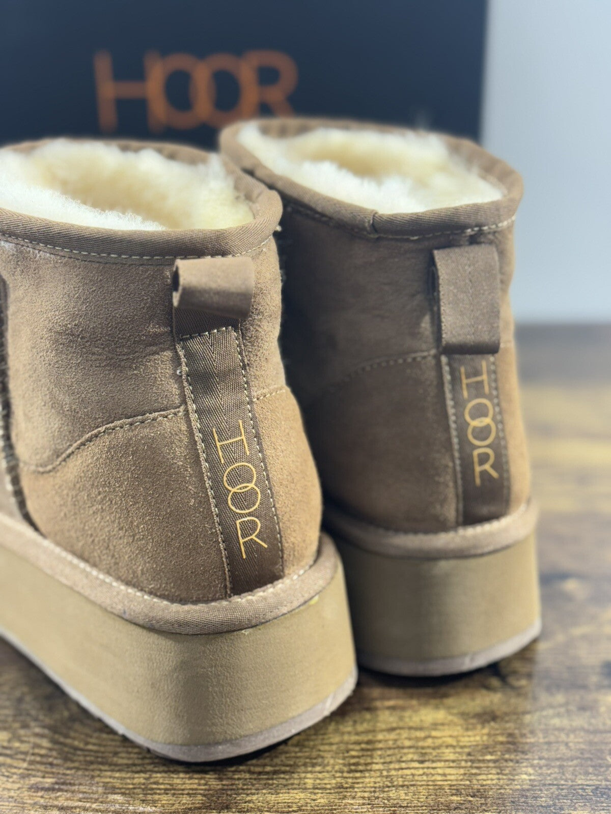 Hoor Stivaletto Donna Vega Suede Taupe  Zeppa Extra Light 38