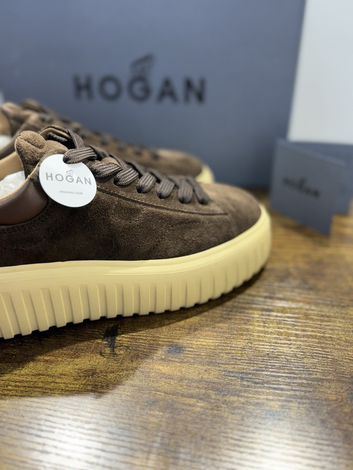 Hogan H Stripes Suede Marrone Memory Foam Casual Hogan Donna 39