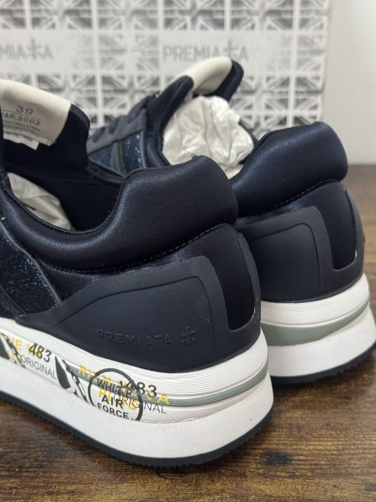 Premiata Sneaker Liz Blu  Tessuto E  Pelle    Casual Premiata Scarpa Donna 38