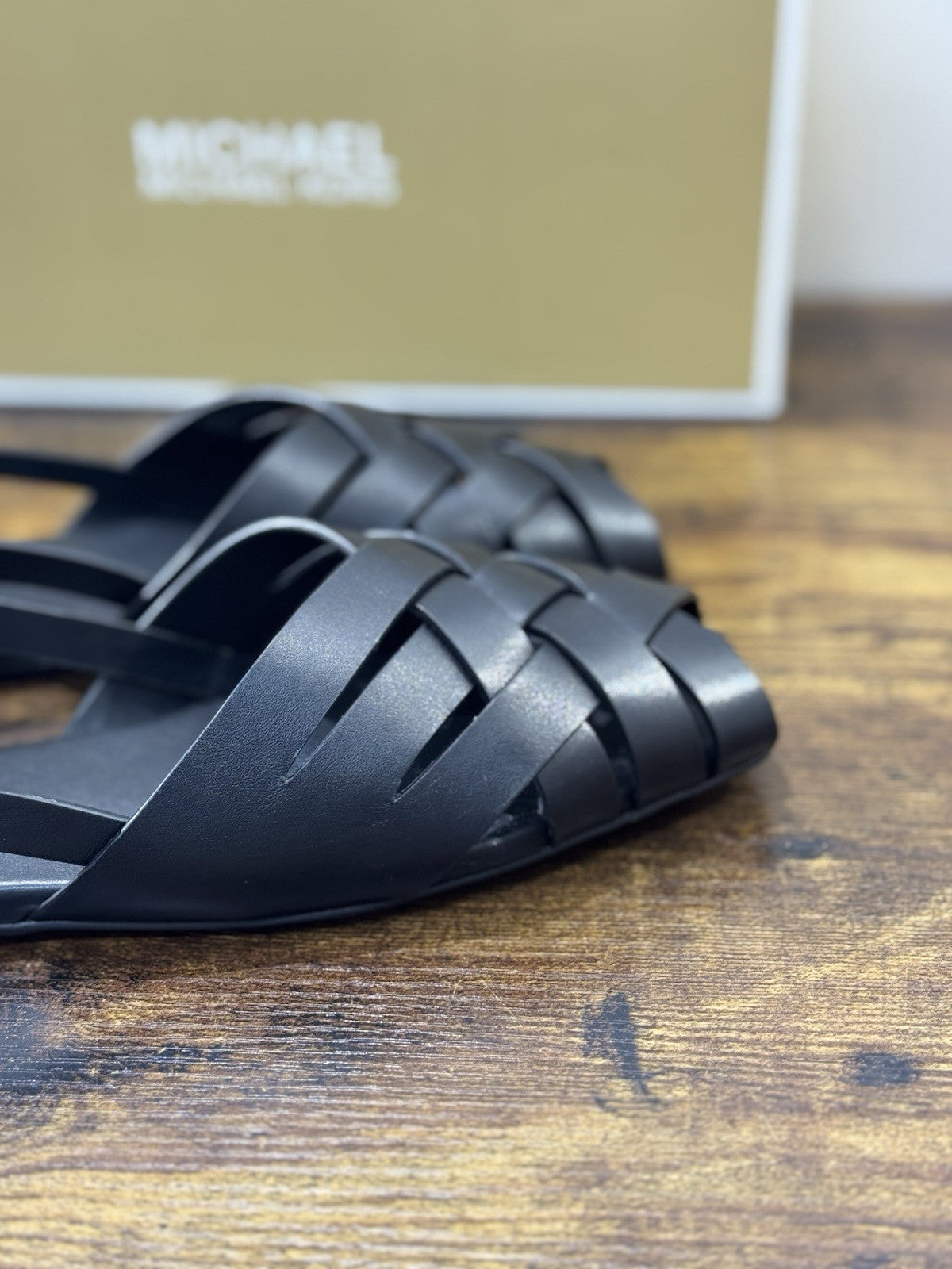 Michael Kors Sandalo Irene Sling Flat Pelle Nero Donna 36.5