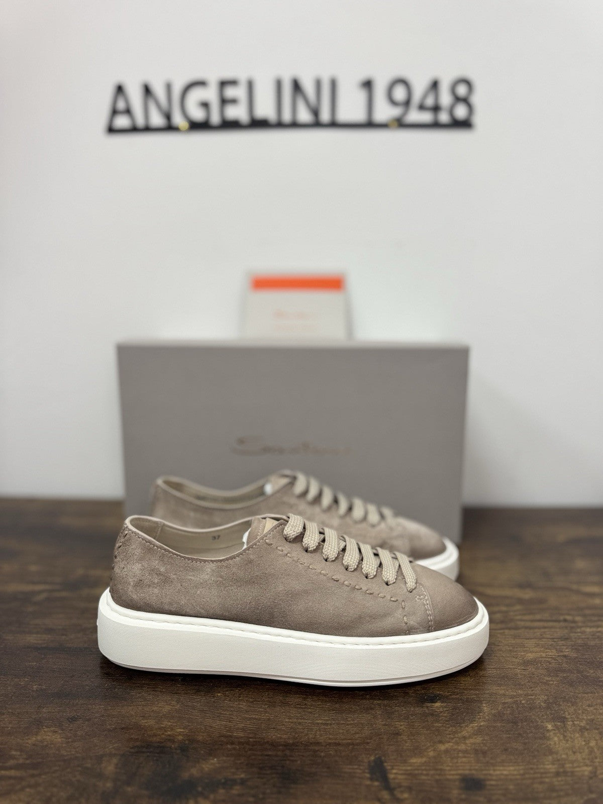 Santoni Sneaker Icon Pelle Beige   Casual Scarpa Santoni 37