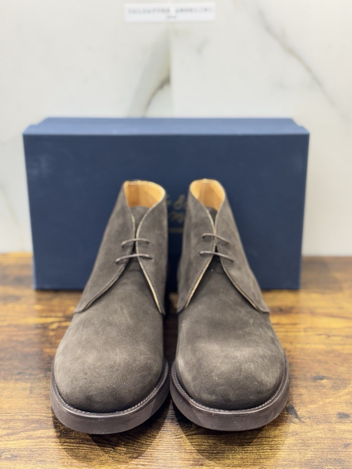 Mille 885 Polacchino    Suede T Moro   Fatto A Mano In Italia Uomo 45