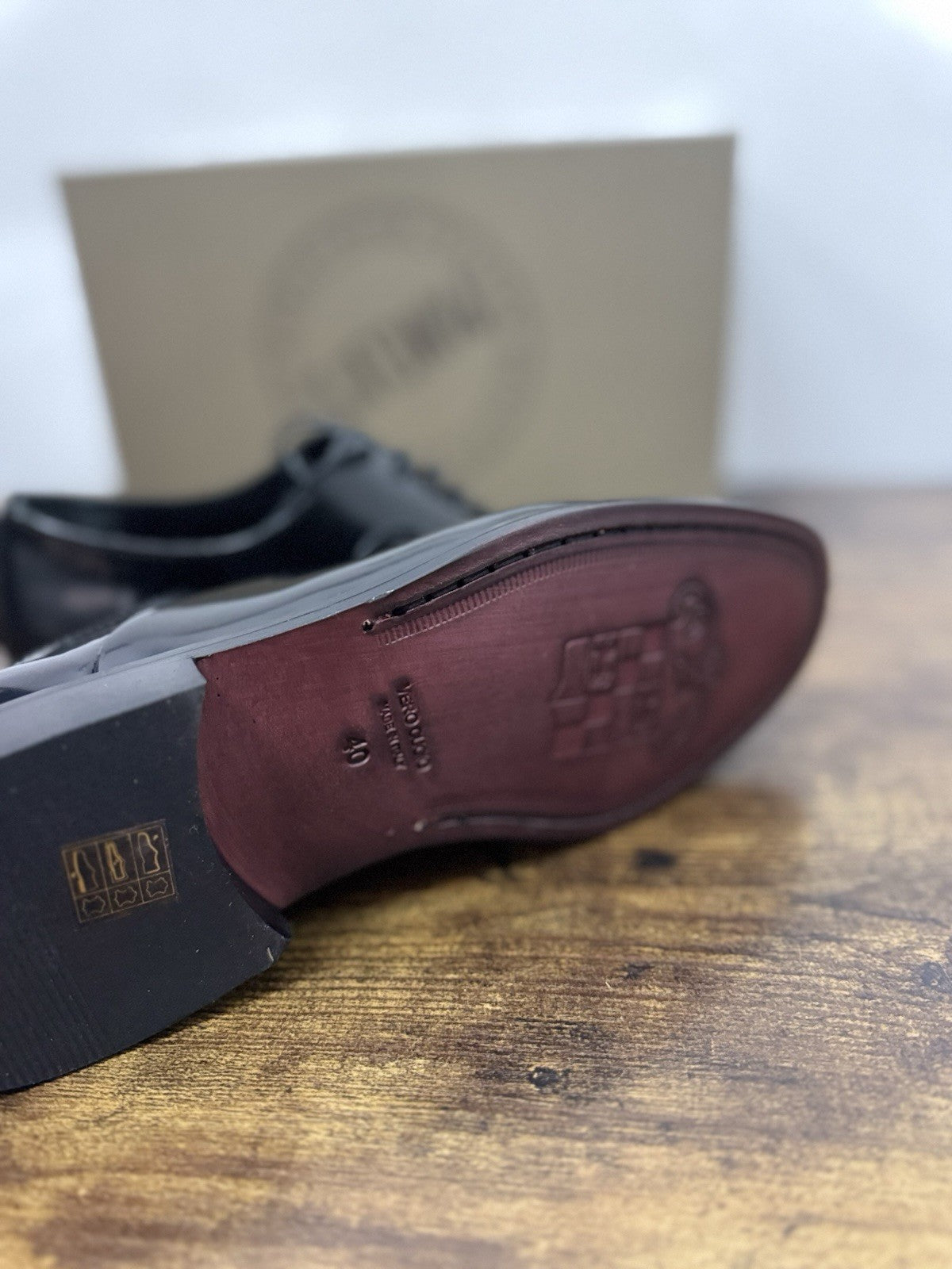 Pawelk’s Stringata Pelle Nera Polish Fondo Cuoio      Casual Uomo 40