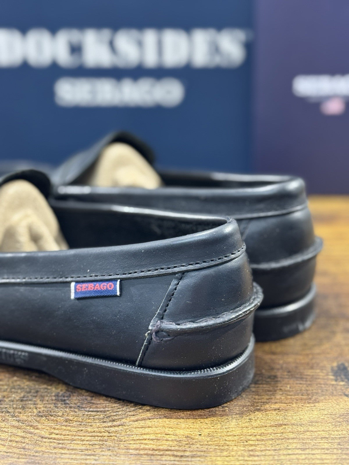 Sebago Dolphin Waxed Mocassino Pelle Nero Icon Sebago Uomo 43