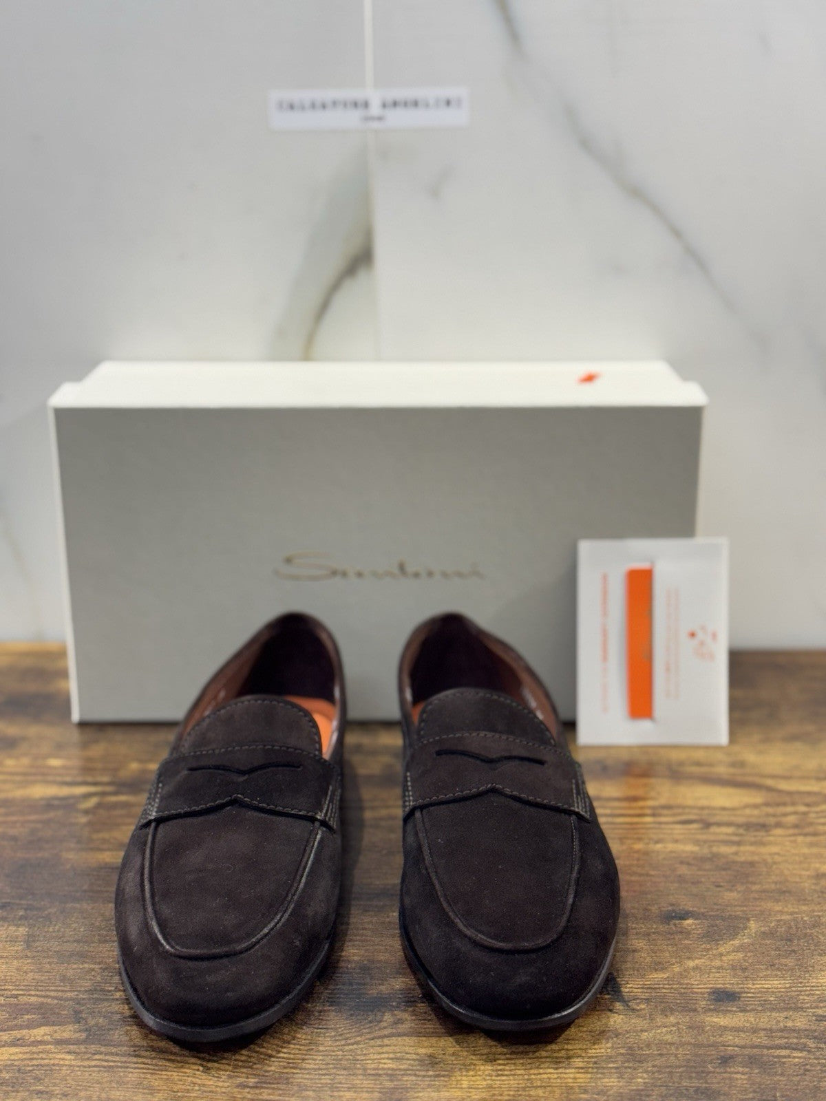 Santoni Mocassino Goodyear Flex Pelle Marrone  Luxury Santoni Scarpa Uomo 41.5