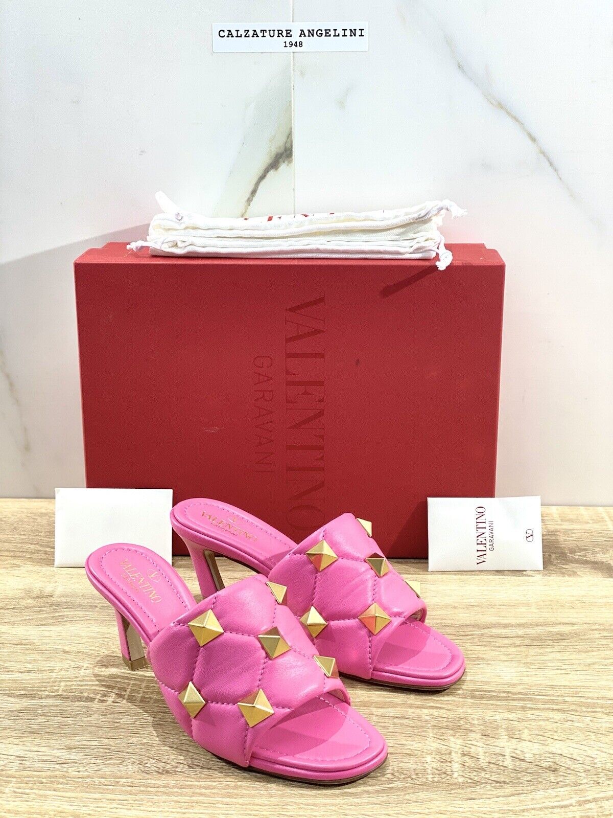 Valentino Garavani Roman stud 65 mm mules pelle Rosa luxury valentino 36