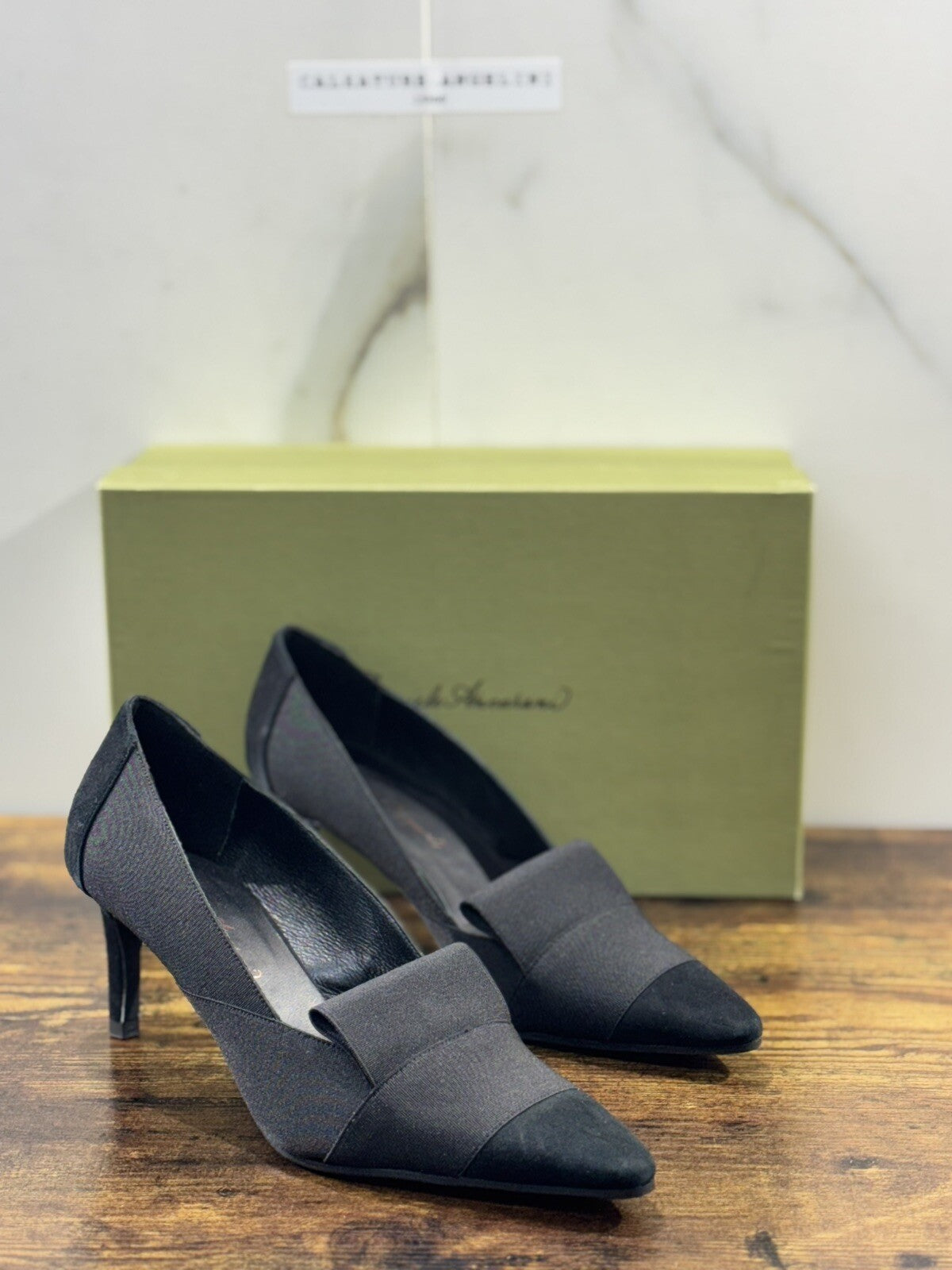 Daniele Ancarani Décolleté Donna Suede Nero Con Tacco 38.5