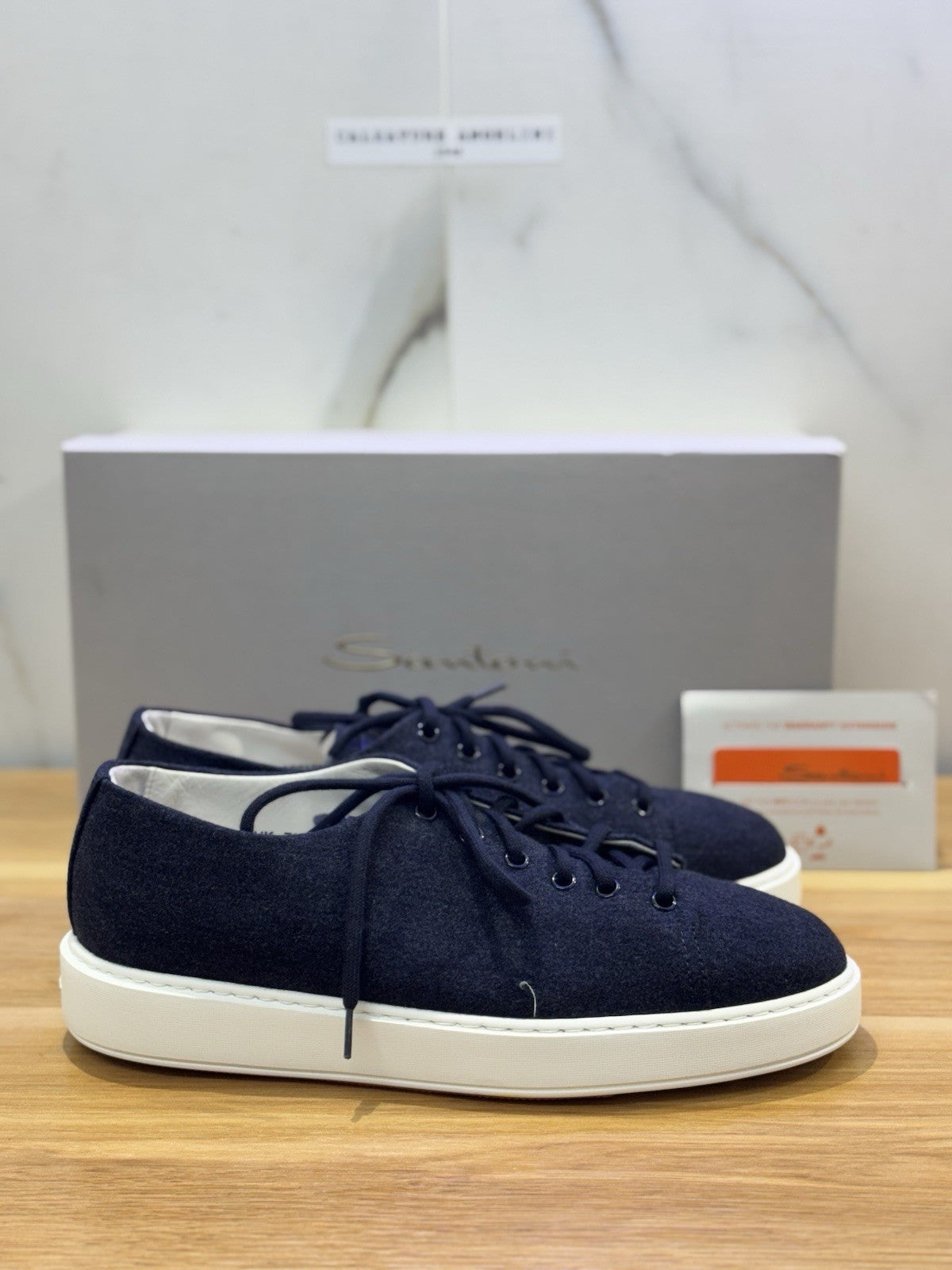 Santoni Icon  Sneaker Fabric  Blu  Luxury Santoni Scarpa Uomo 39