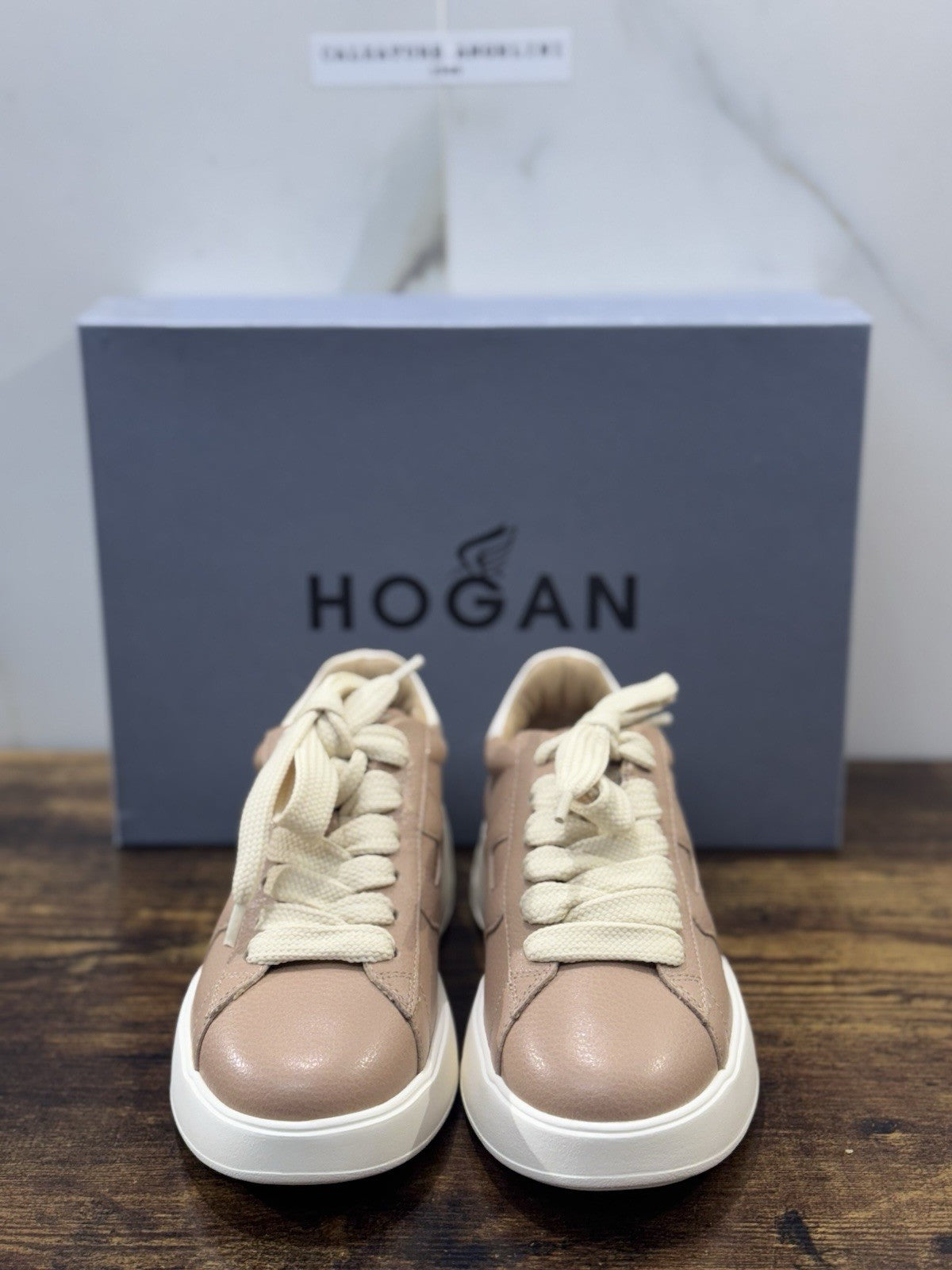 Hogan h562 Memory Foam  Sneaker Pelle Nude  Casual Hogan Donna 35