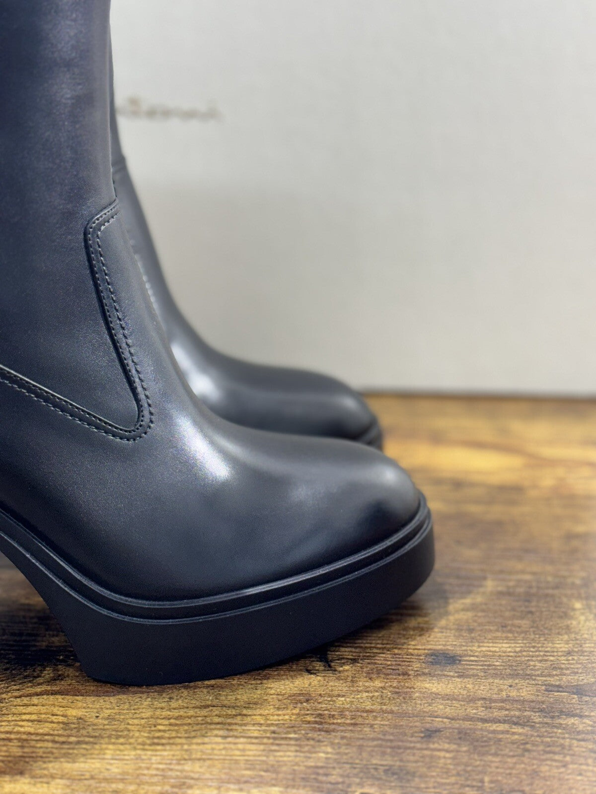 Santoni Tronchetto  Donna Pelle Nera  Casual Luxury Boot Woman Santoni 38.5