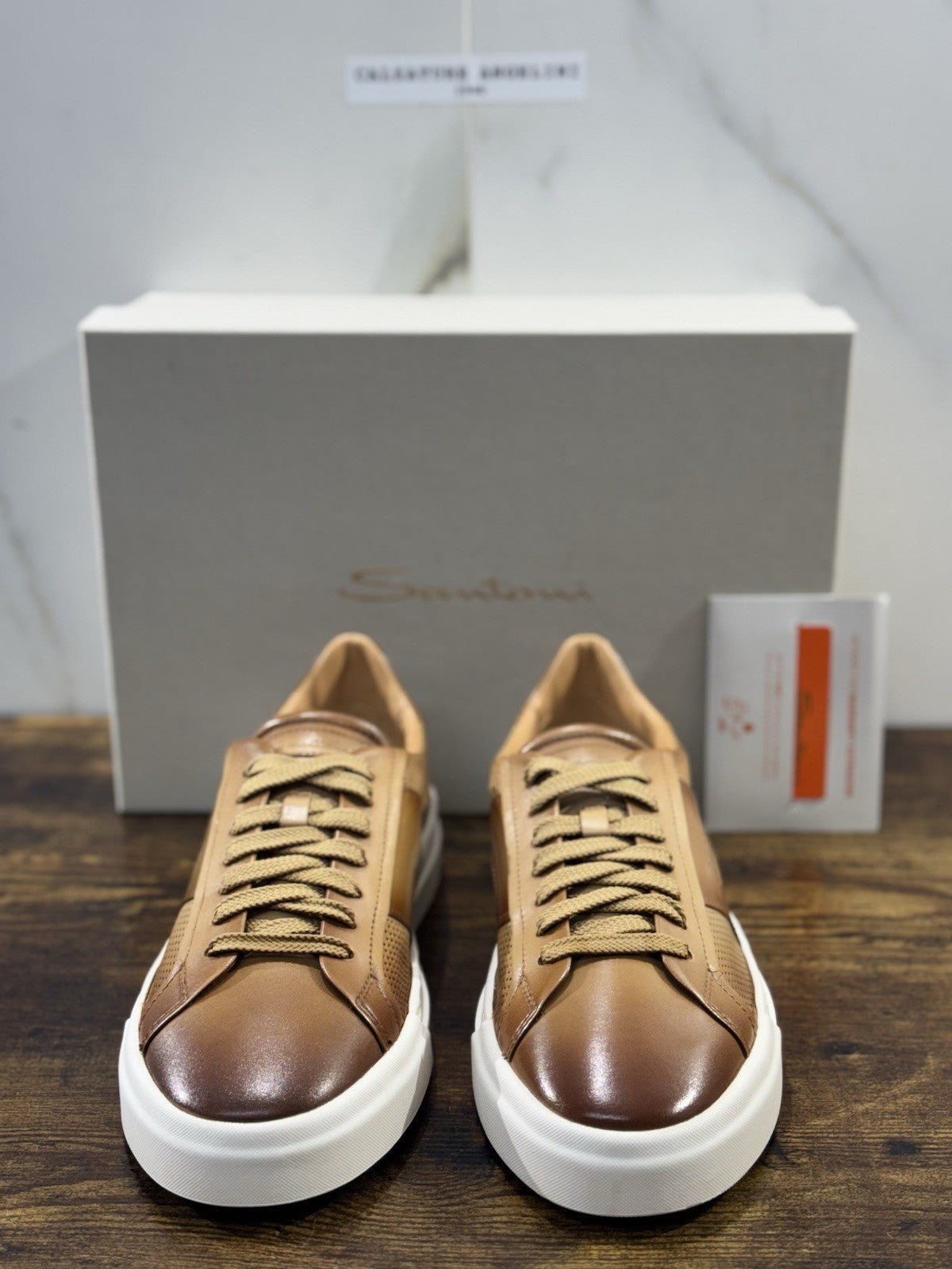Santoni Sneaker DBS  Pelle Pelle Beige    Luxury Santoni Scarpe Uomo 42