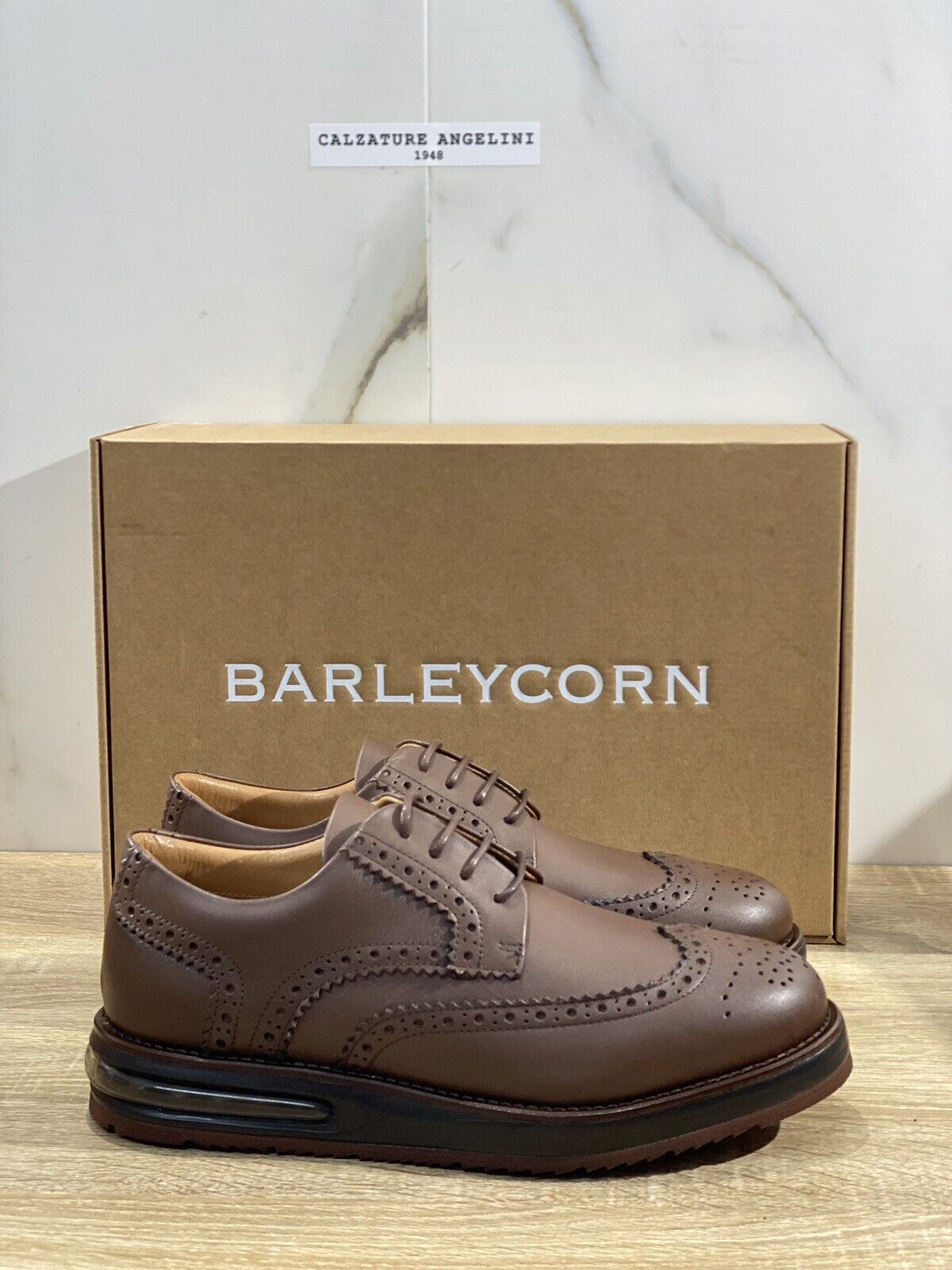 Barleycorn Air Brogue Uomo Pelle Cioccolato Extralight Casual Men Shoes 40