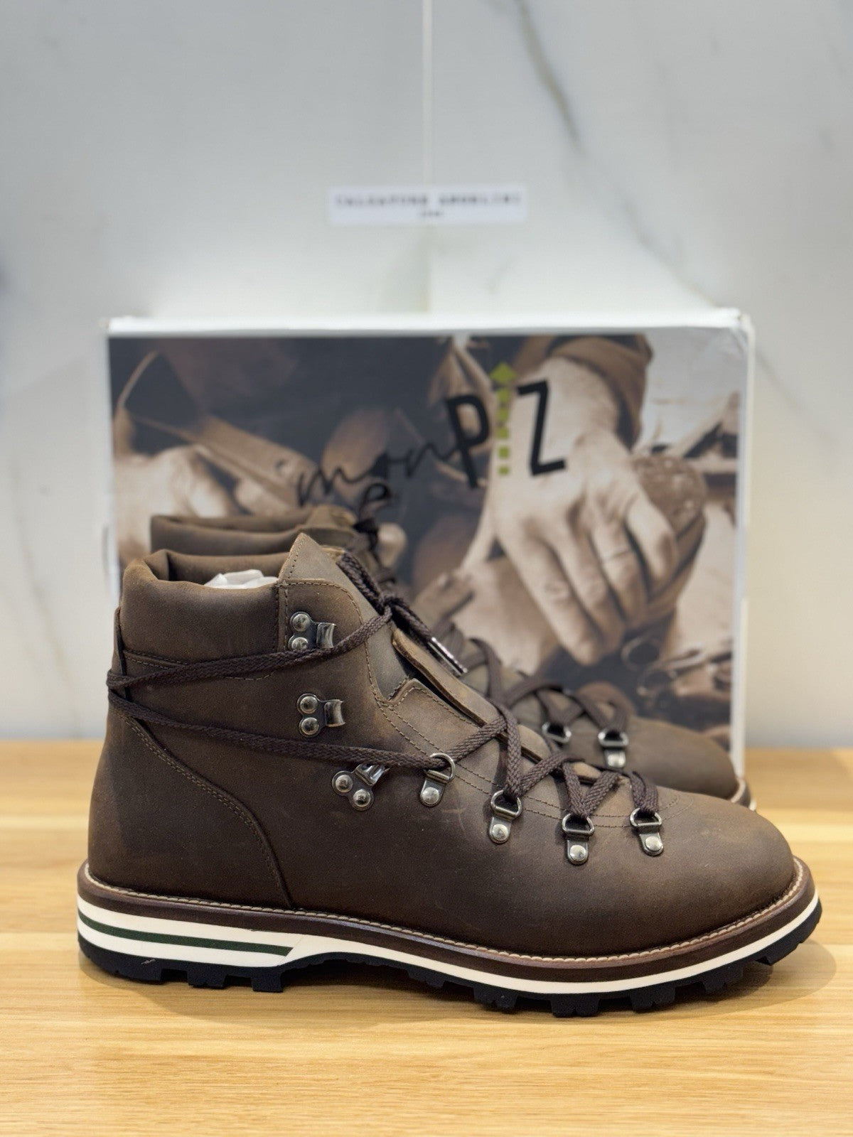 Monpiz Pedula Cortina Fondo Vibram Pelle Marrone Casual Boot Uomo 45