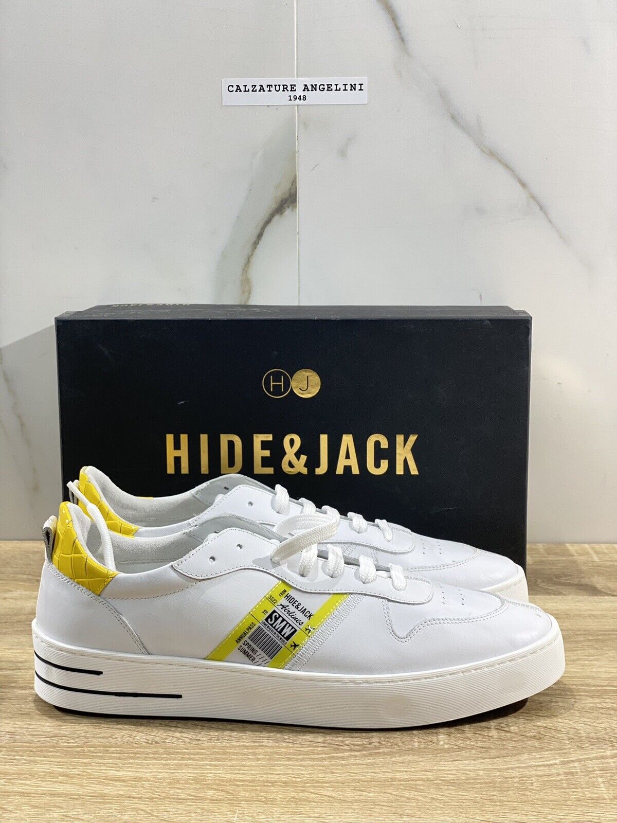 Hide & Jack Sneakers Uomo Pelle Bianca Fully Made In Italy 45