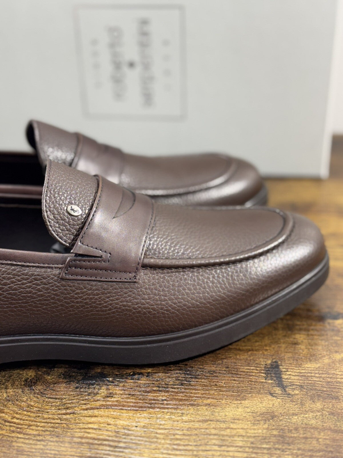 Roberto Serpentini Scarpa Uomo Mocassino Pelle Marrone  Luxury Handmade 42