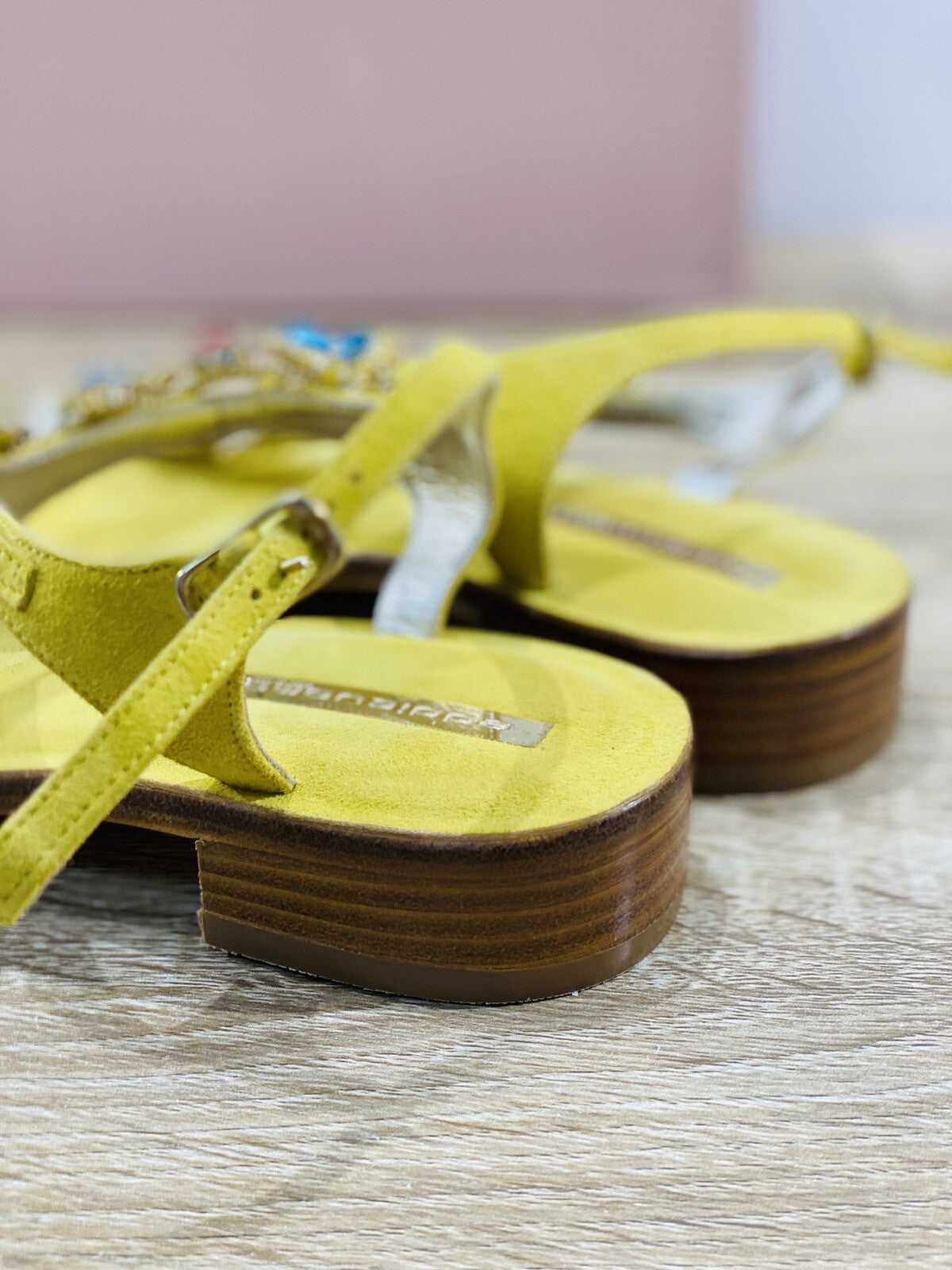 Eddi Cuomo Luxury Sandals Donna Giallo Fatti A Mano Totally Handmade 39