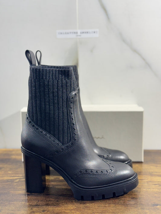 Santoni Tronchetto  Donna Pelle Nera  Casual Luxury Boot Woman Santoni 39