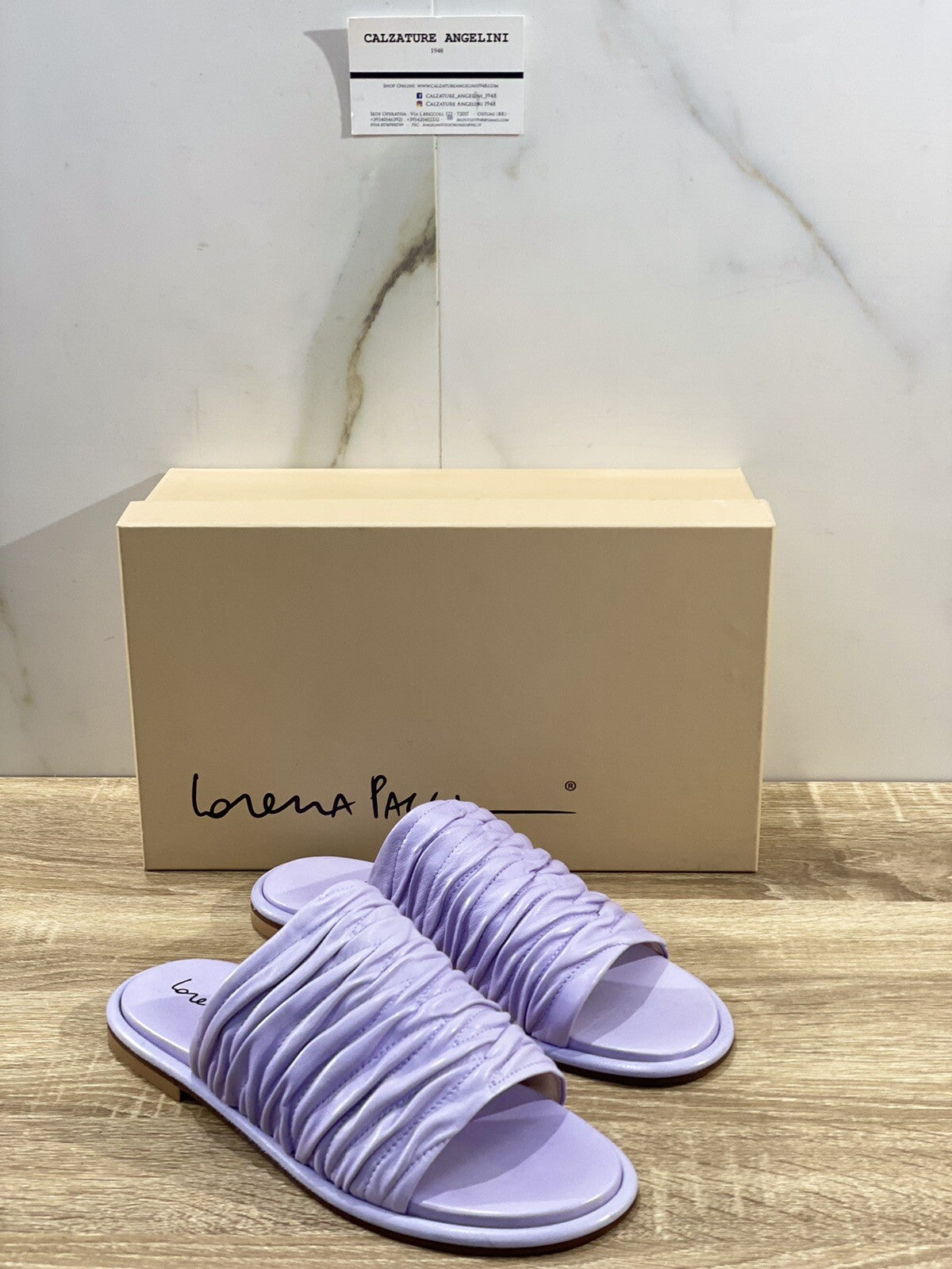 Lorena Paggi sandalo donna 21107R  in pelle Lavanda imbottito 37