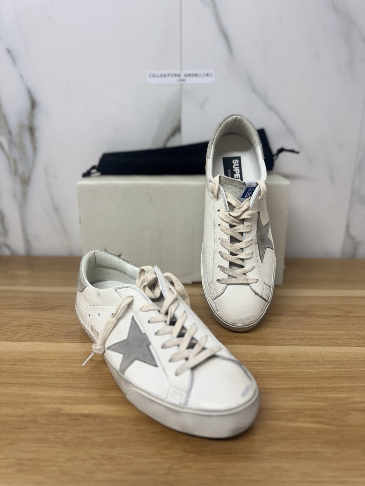 Golden Goose Super Star Bianca Ice Grey Luxury Golden Goose Uomo 46
