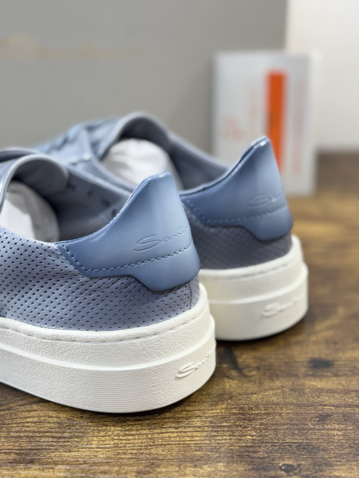 Santoni Sneaker DBS  Pelle Light Blue   Luxury Santoni Scarpe Uomo 41