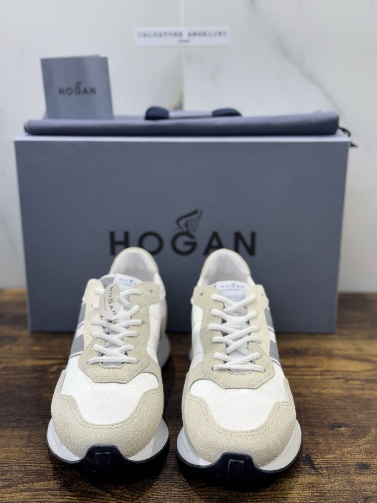 Hogan H601 Sneaker Pelle Suede Bianco Memory Foam   Casual Hogan Uomo 43