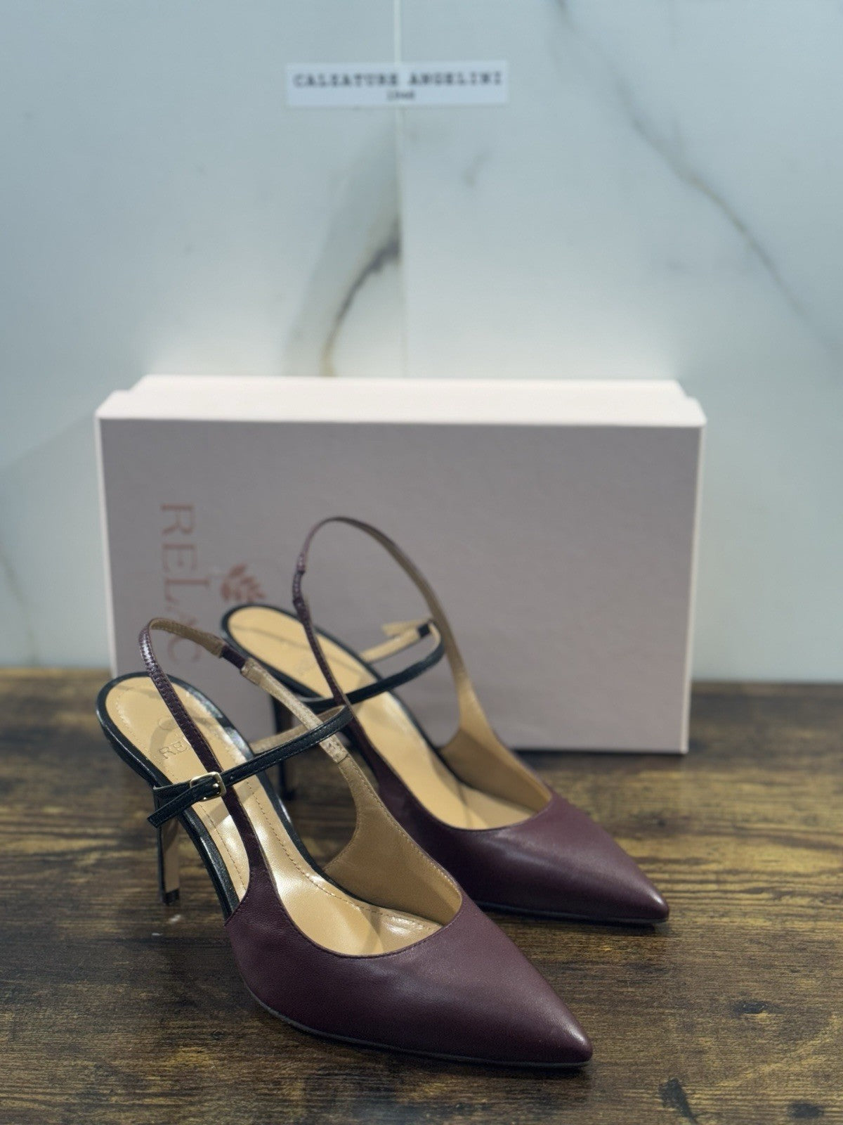 Relac  Décolleté  Sling Back Pelle Barolo  Luxury Made In Italy Donna 38
