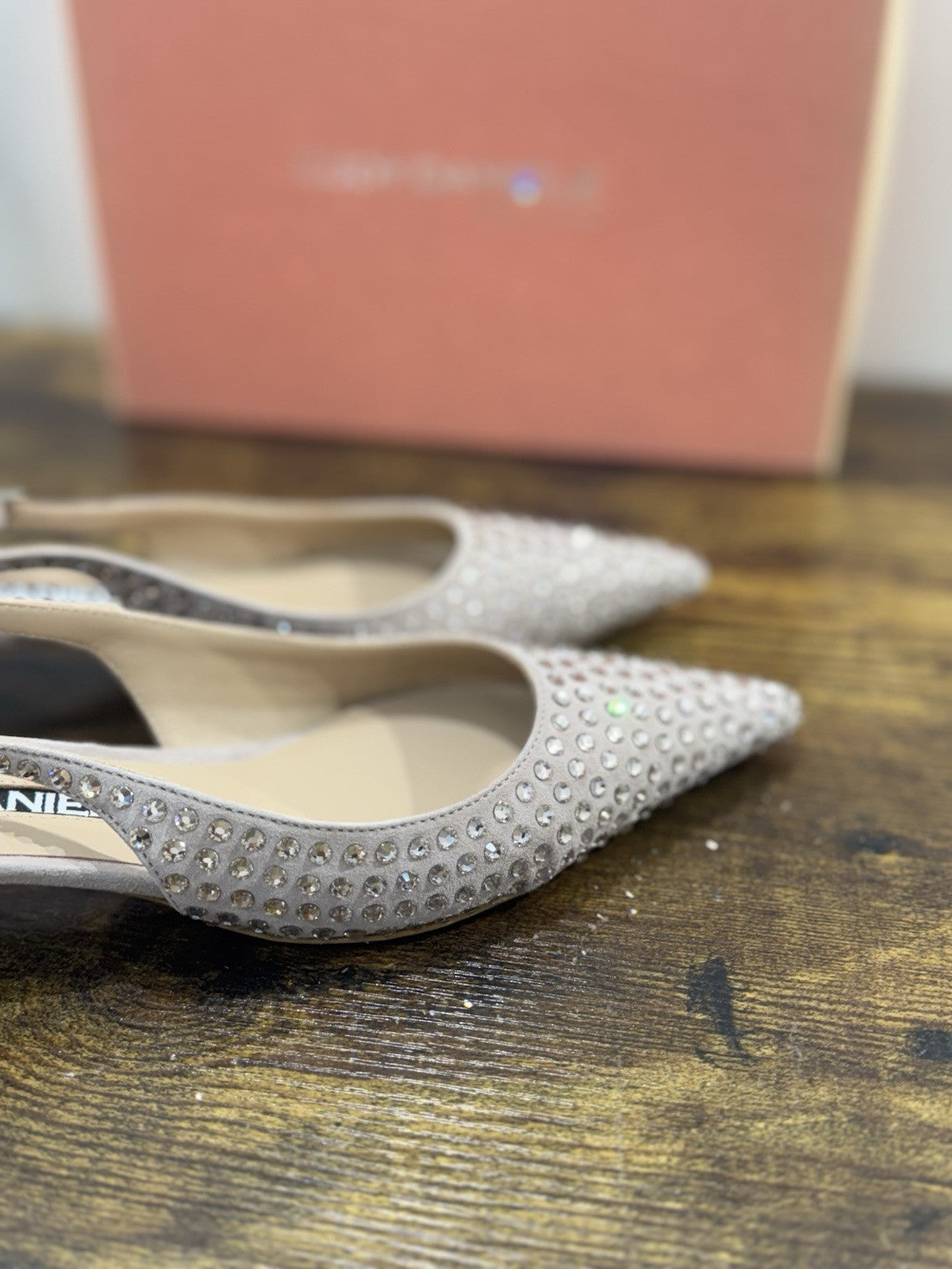 Eddy Daniele Sandalo Sling Back Nude    Real Swarovski Con Tacco Donna 38