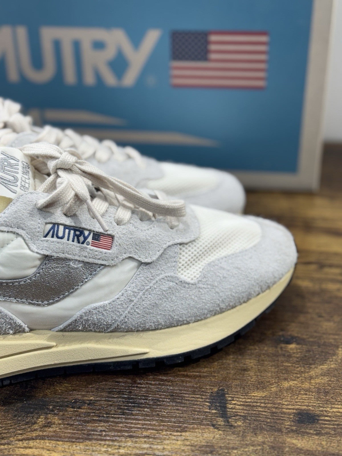 Autry Reelwind  Low Sneaker Suede White Silver    Casual Autry Donna 39