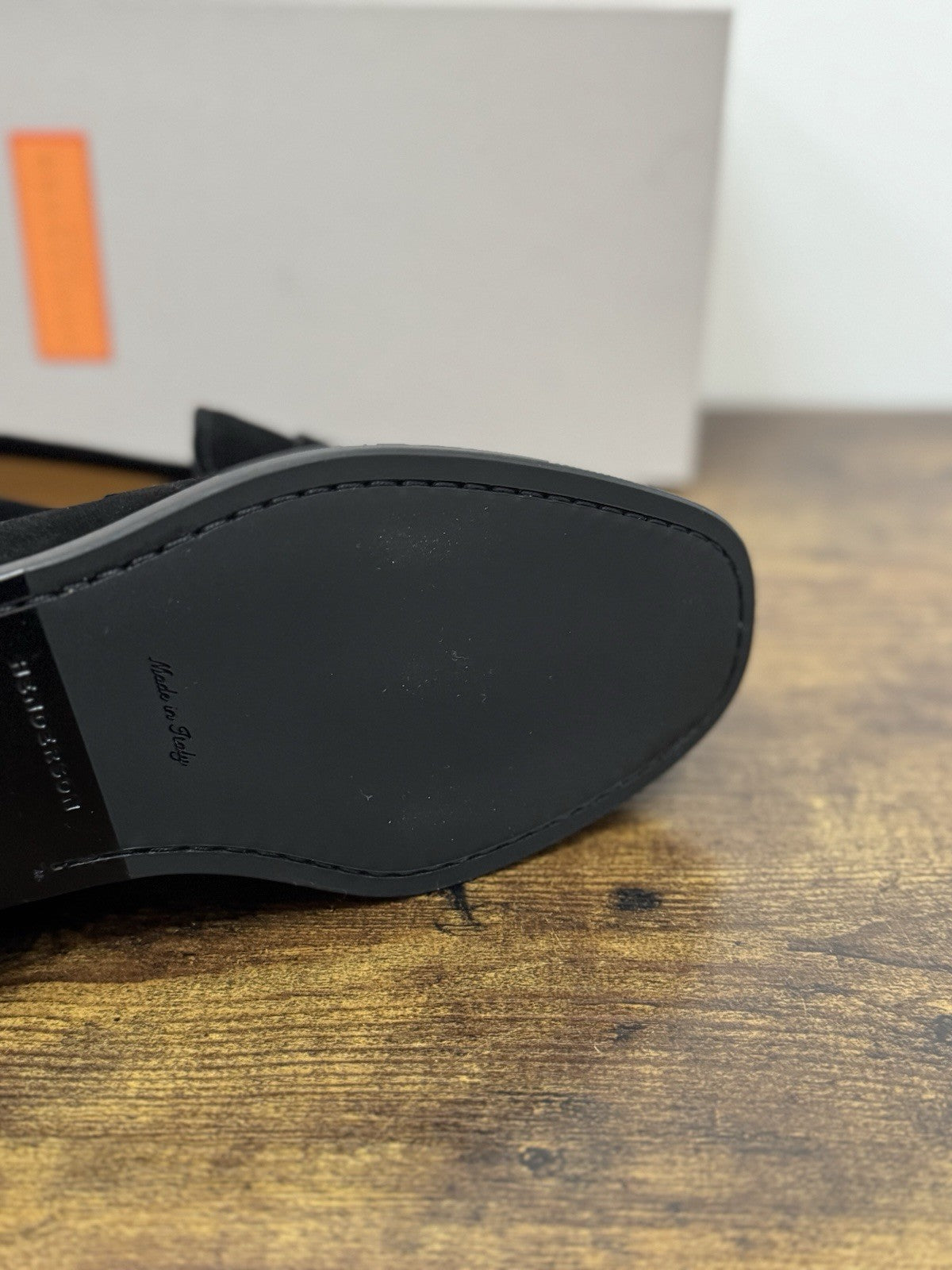 Henderson Baracco Mocassino Pelle Suede Nero  Luxury Handmade Commando Uomo 40