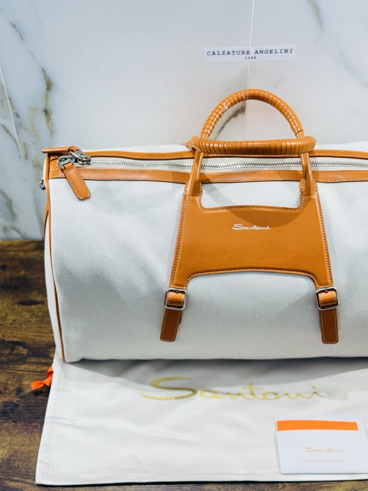 Borsone  Weekend Viaggio Santoni  Travel Bag Santoni Men Business Arancio