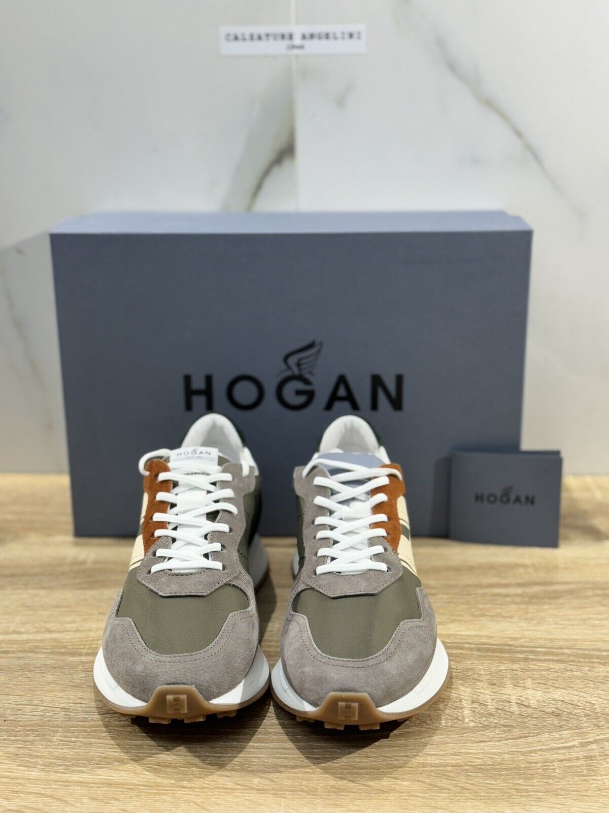 Hogan H601 uomo sneaker Pelle Verdone memory foam Luxury Hogan Men Shoes 40.5