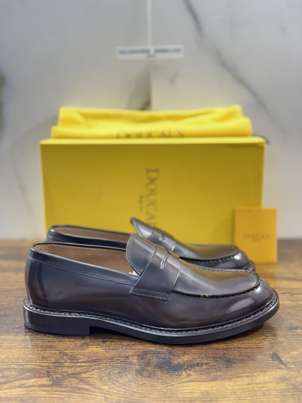 Doucal’s Mocassino Penny Uomo Pelle Ebano  Luxury Men Doucal’s Shoe 44