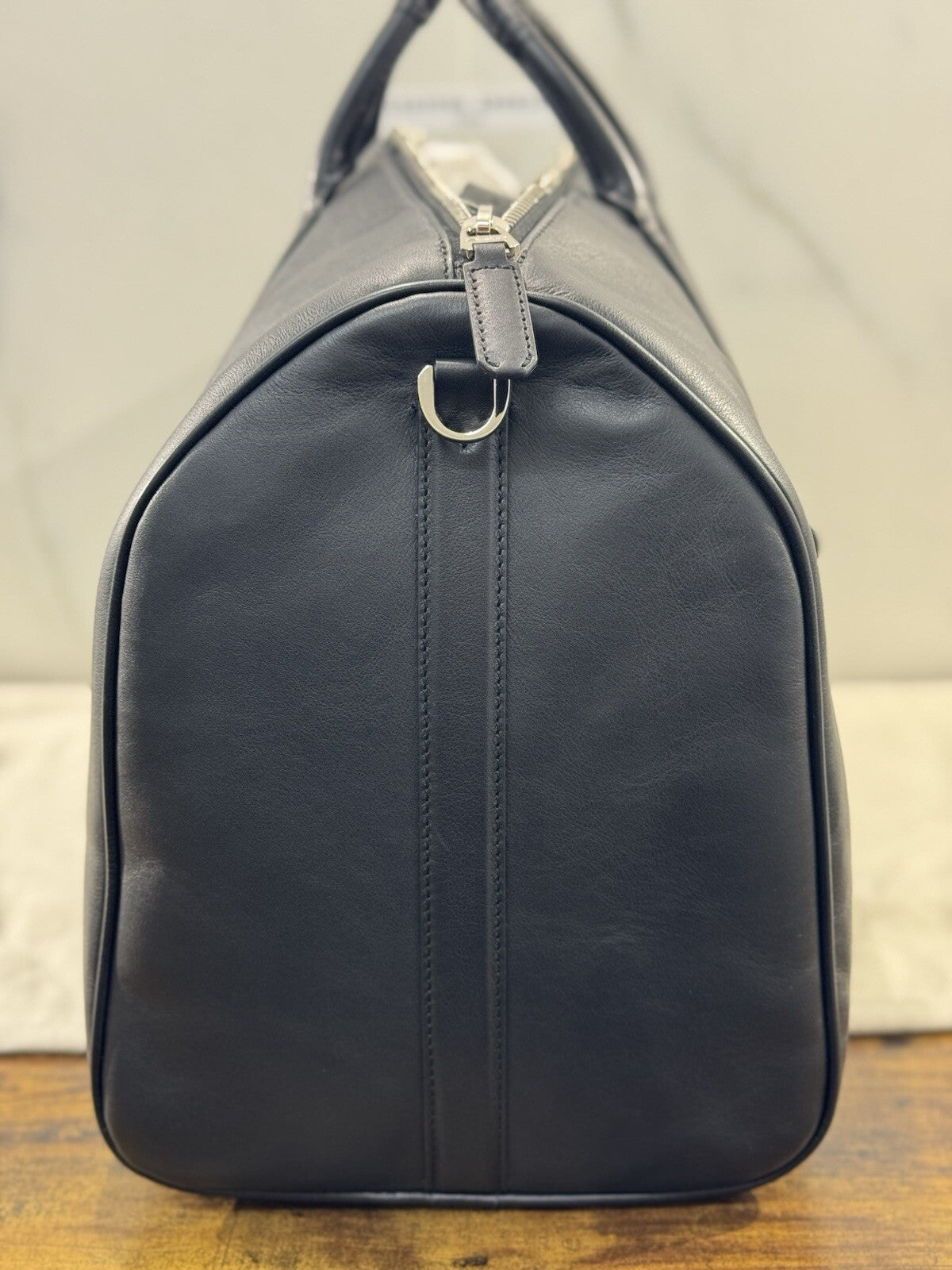 Borsone Weekend Viaggio 48h Santoni Pelle Nero   Travel Bag Santoni Men Business