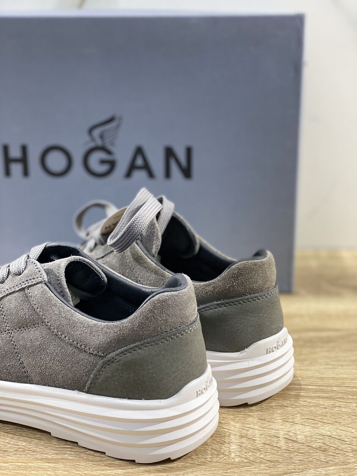 Hogan Scarpa Uomo H341 Sneaker In Suede Grigio Luxury Casual Shoes Hogan 39.5