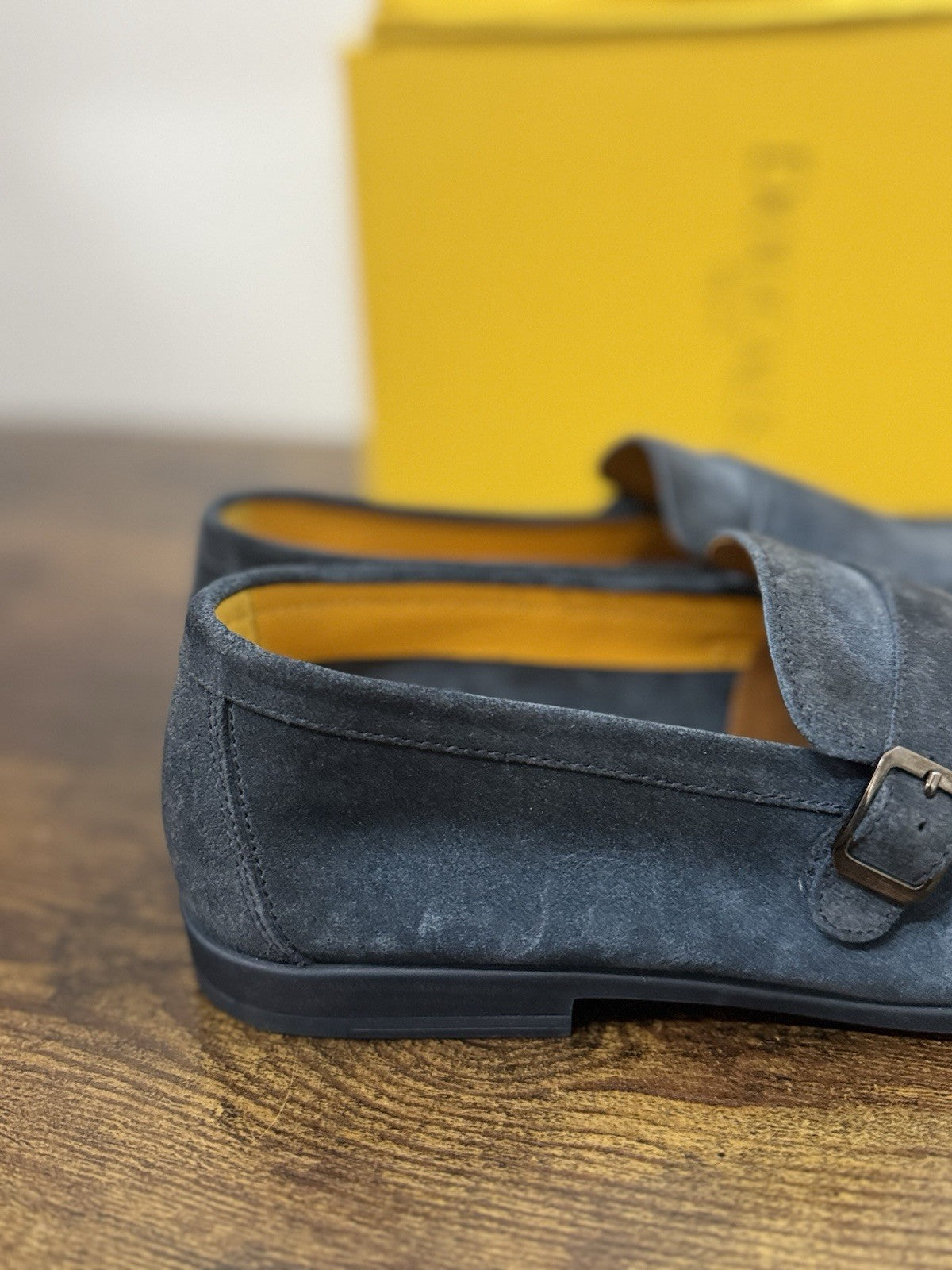 Doucal’s  Mocassino Doppia Fibbia Suede Blu  Flexible  Casual Scarpa Uomo 42.5