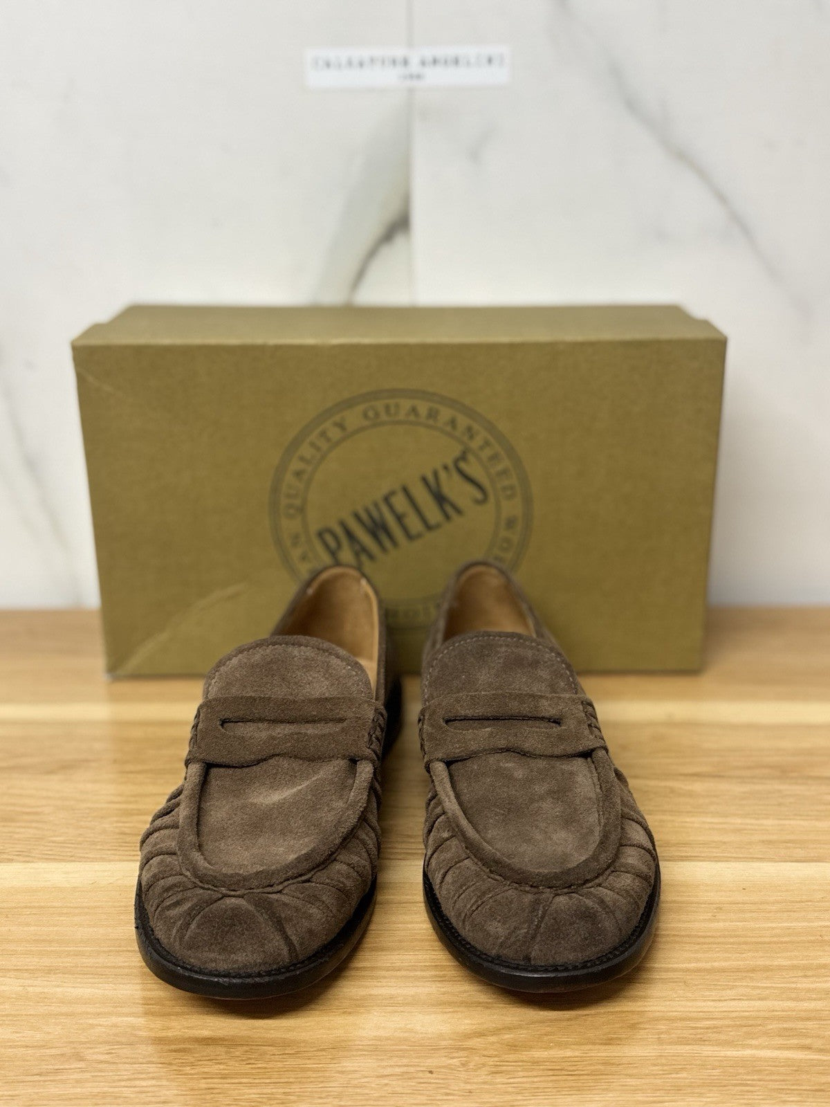 Pawelk’s Mocassino    Pelle Suede Cacao        Hand   Made  In Italy   Uomo 40