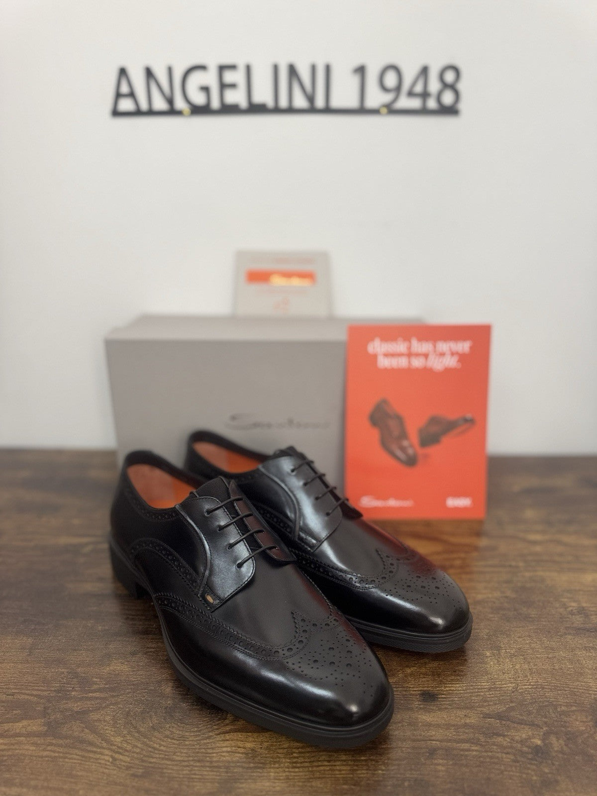 Santoni Stringata Derby Easy On Pelle Nero  Luxury Santoni Scarpa Uomo 44