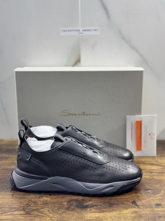 Santoni Sneaker Innova Pelle Grey  Casual Luxury Santoni Scarpe Uomo 40